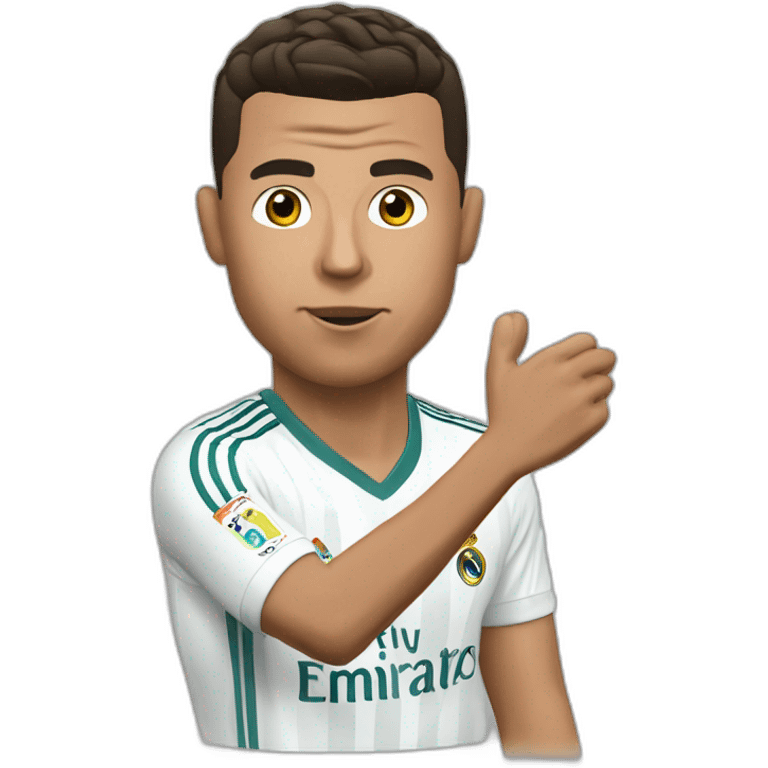 Ronaldo ayant un doigts dans le nez emoji