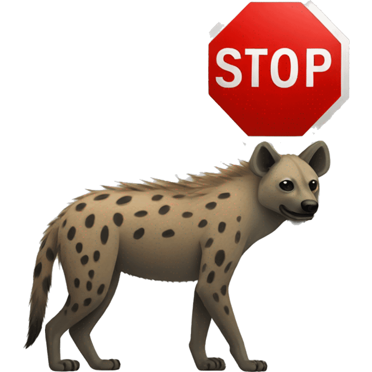 hyena stop sign emoji