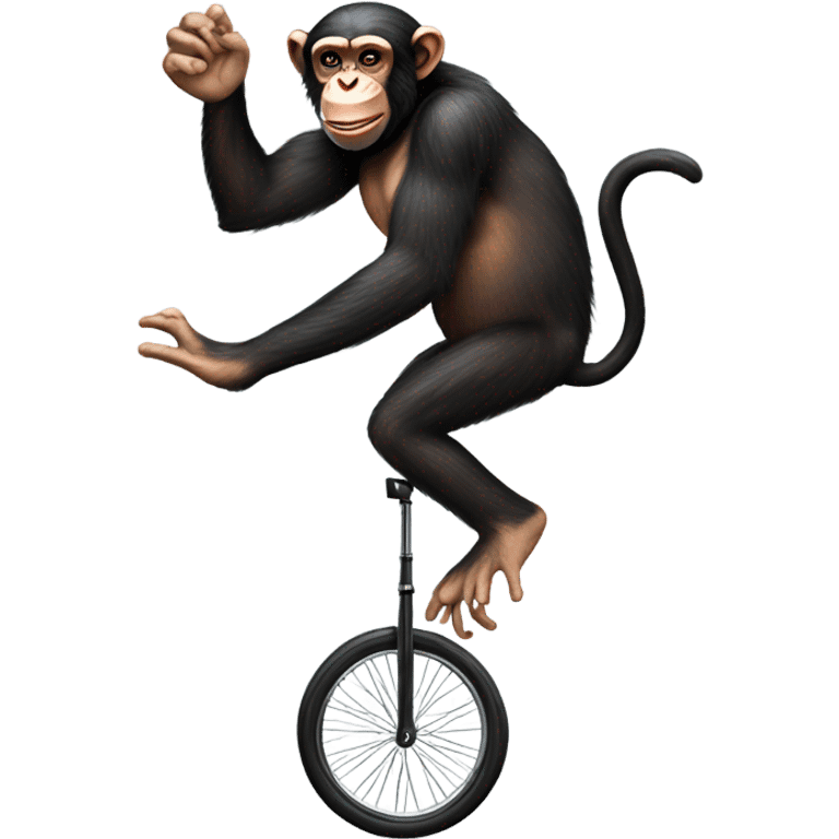 Chimpanzee on a tall unicycle emoji