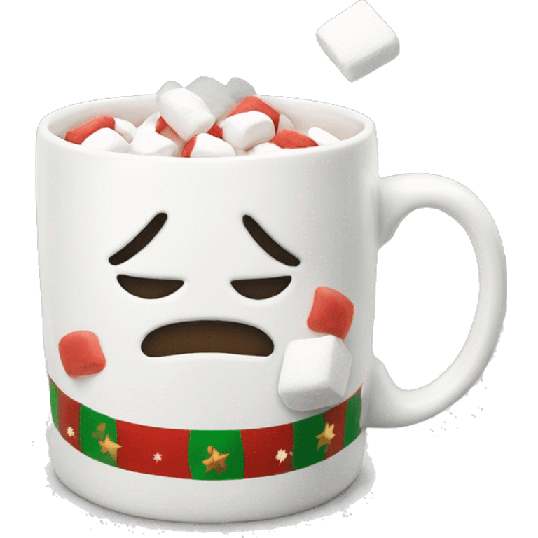 Christmas mug with marshmallows emoji