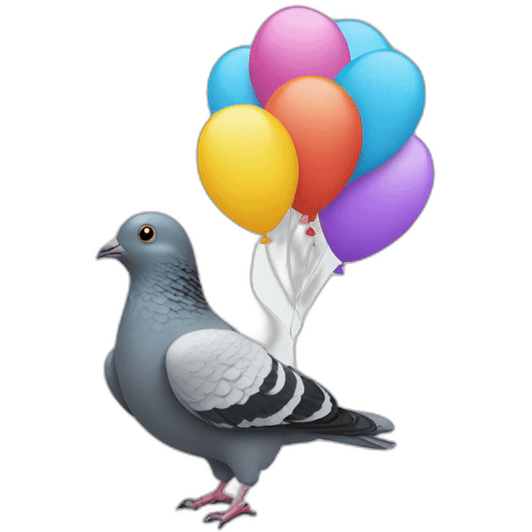 pigeon holding balloons emoji