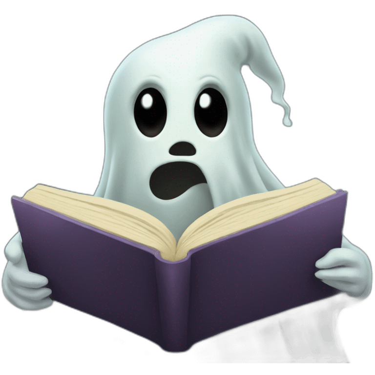 Ghost reading a book emoji