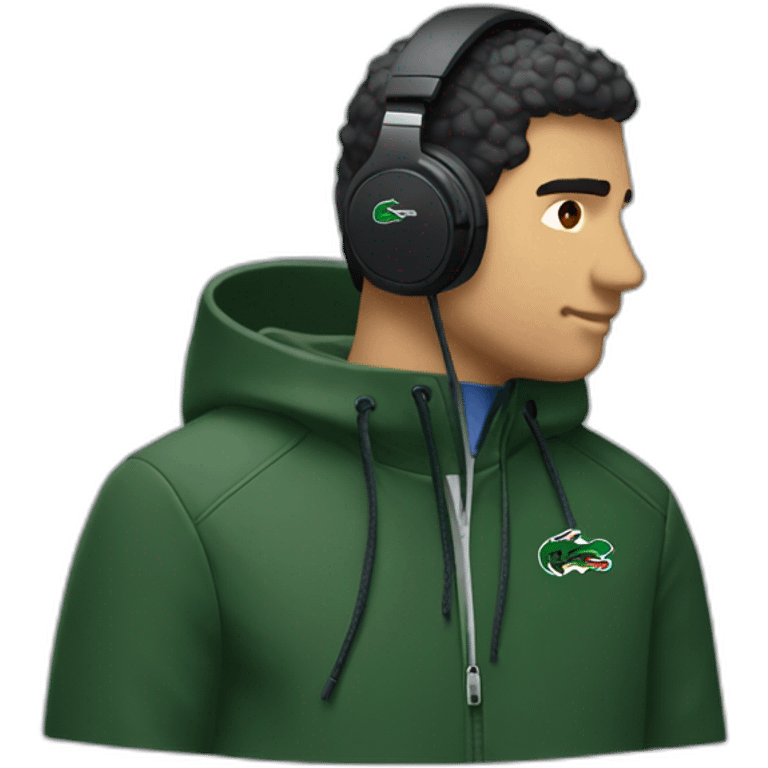 Lacoste headphone latin guy with black windbreaker emoji