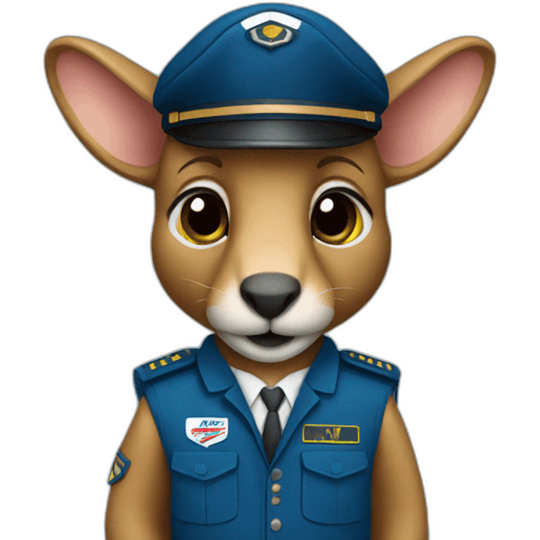 Kangaroo pilot blue suit emoji