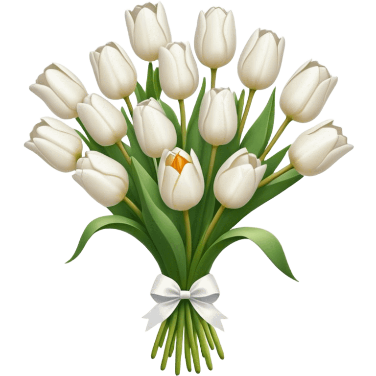 white tulip bouquet emoji