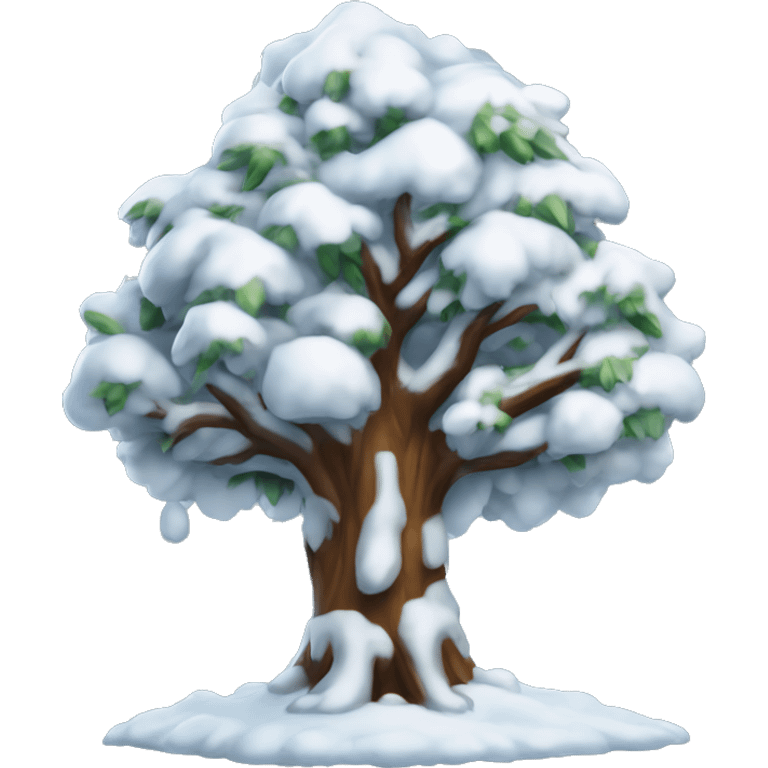 Arbol nevado con decoracion emoji