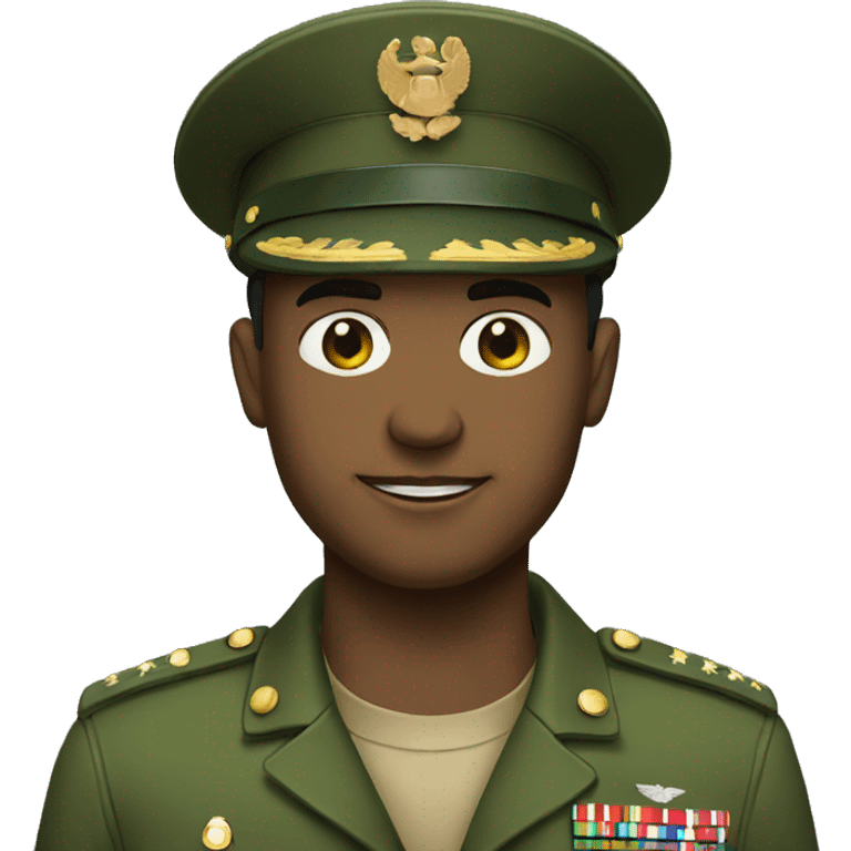 military man with green uniform and cap emoji