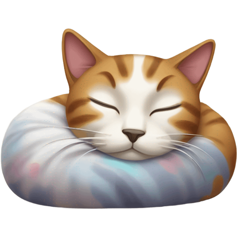 Painted cat sleeping emoji