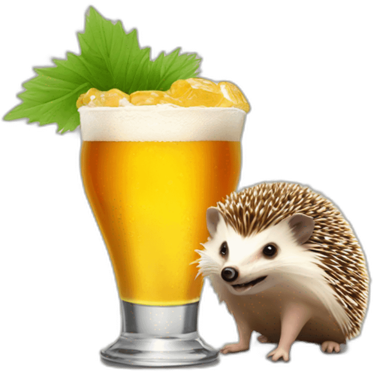 hedgehog drink bitcoinbeer emoji