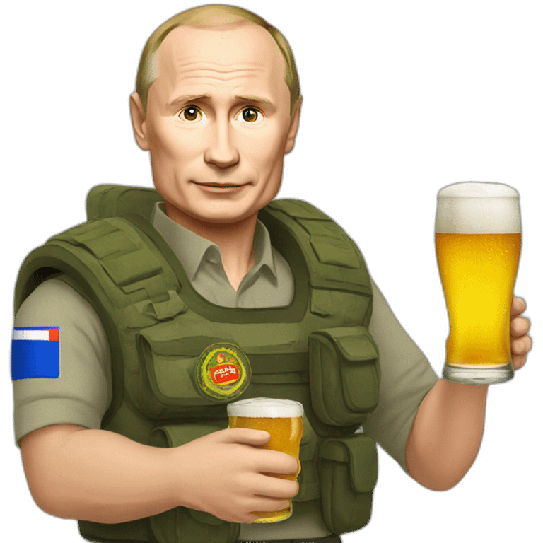 Putin with a beer in hand  emoji