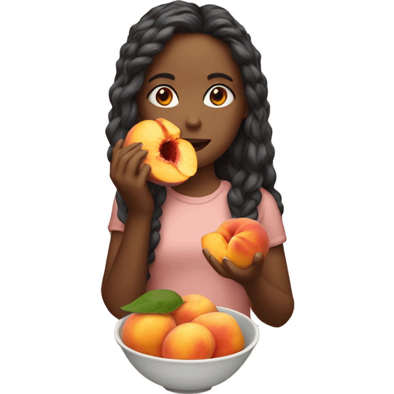 Girl eating peach  emoji