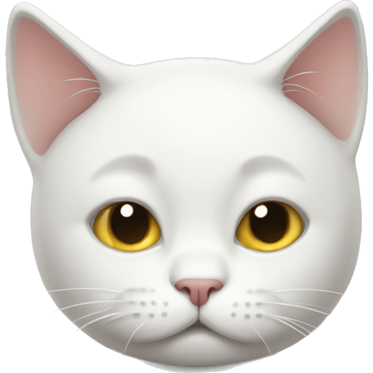 Stressed white cat emoji