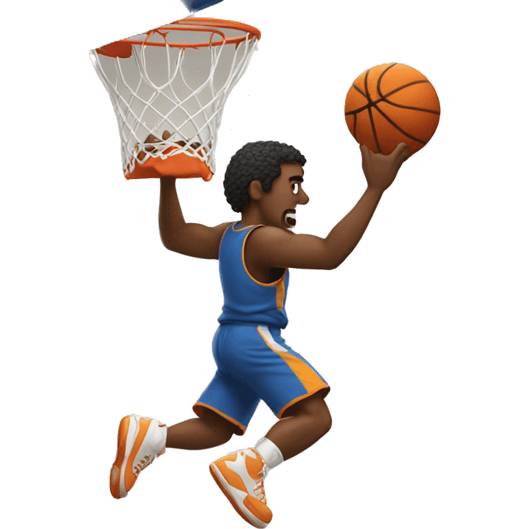 A man dunking a basketball emoji