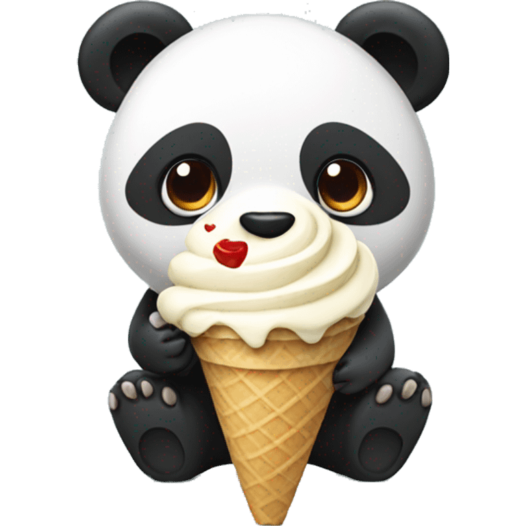 Panda eating ice cream emoji