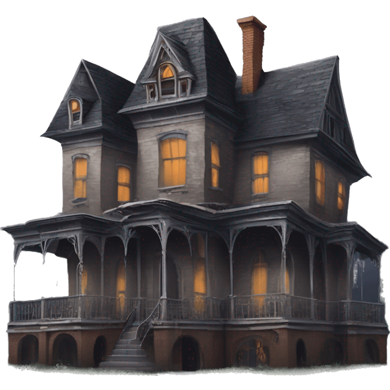 Derelict Addams sprawling 12 story tall haunted old mansion  emoji