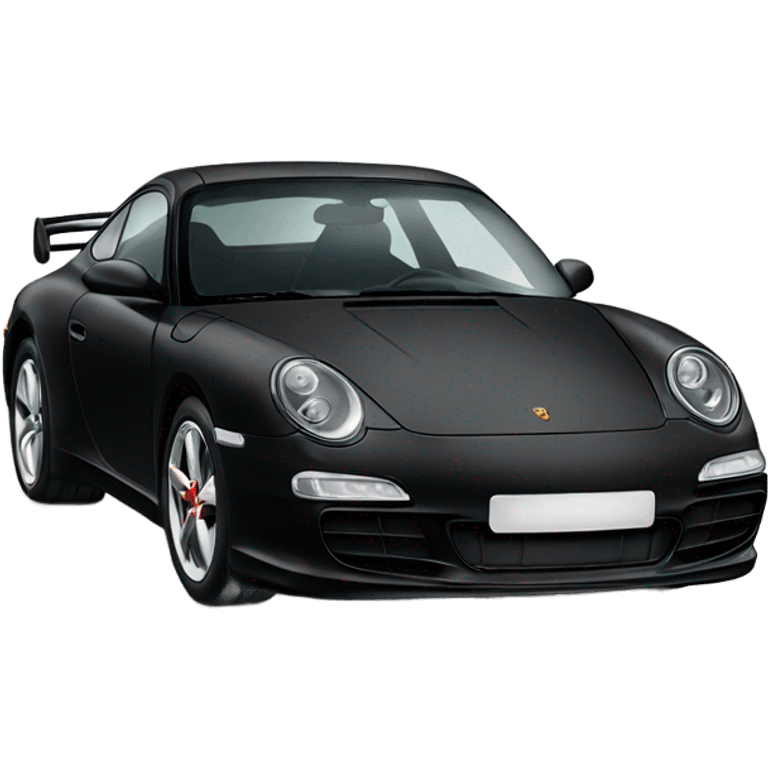 Front view of a black Porsche  emoji