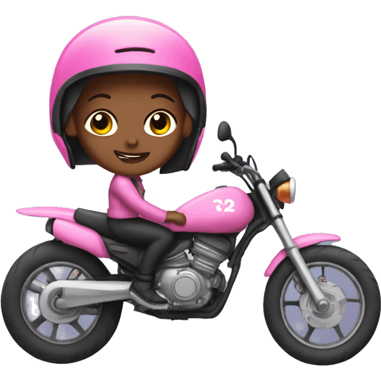 girl on pink dirtbike  emoji