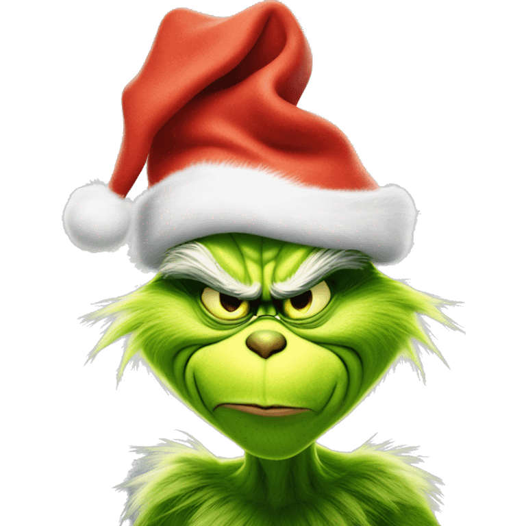 The grinch in Santa hat emoji