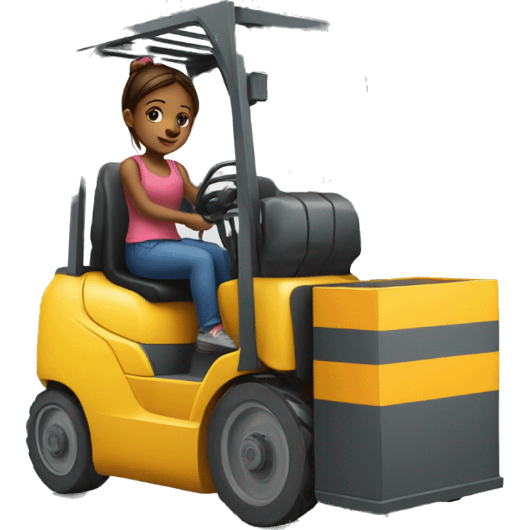 Girl on a forklift emoji