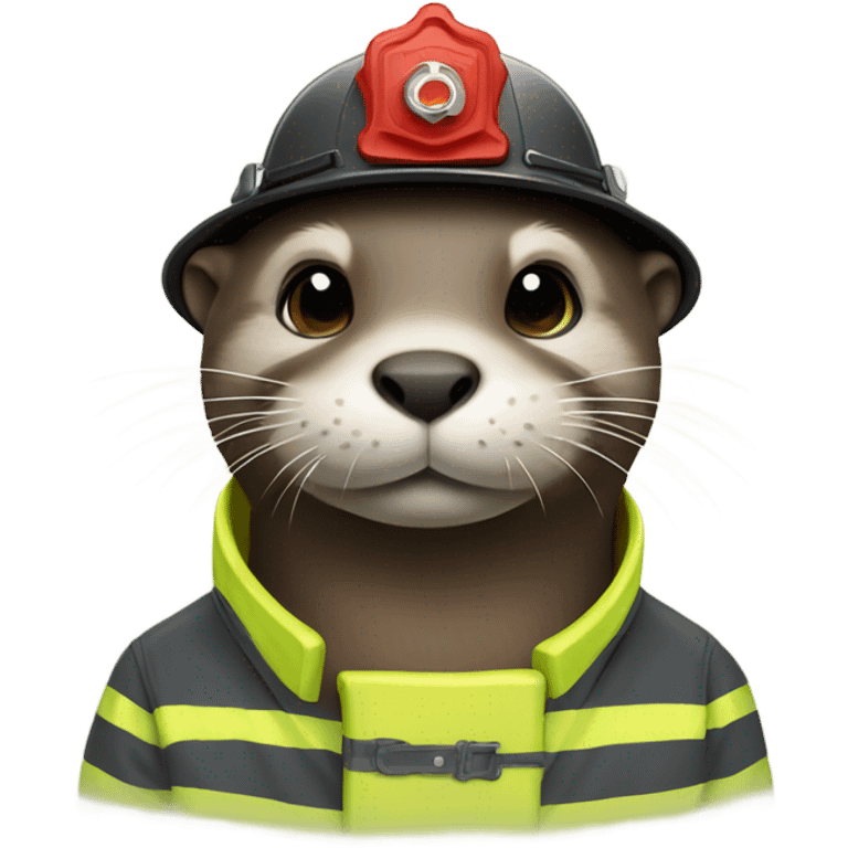 Otter wearing fireman’s hat emoji