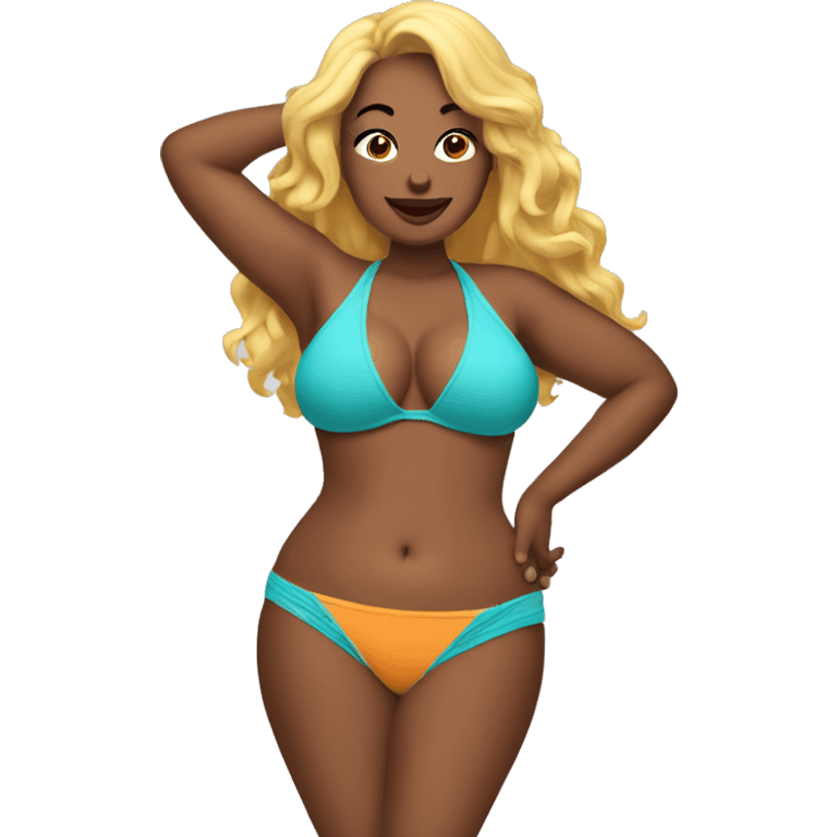 Curvy bikini woman emoji