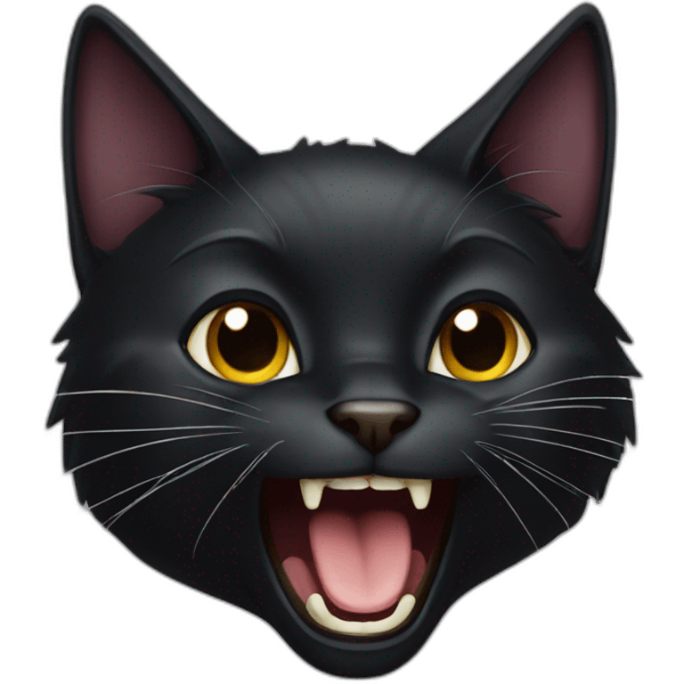 black cat yelling emoji