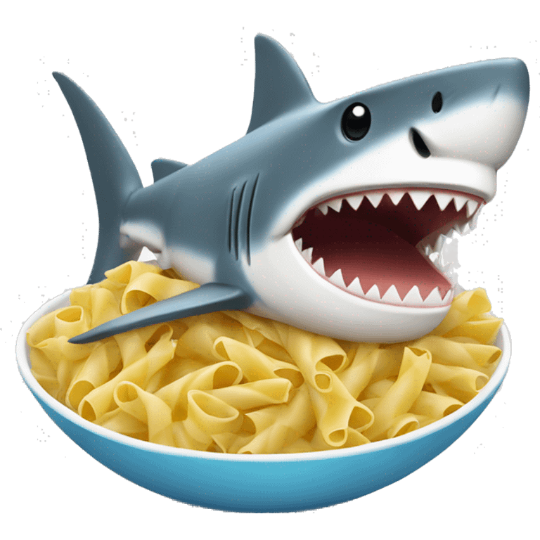 shark with bowl of pasta emoji