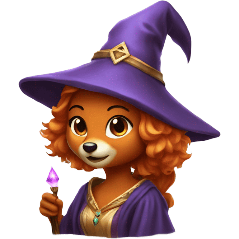 fox sorceress with a magic wand emoji