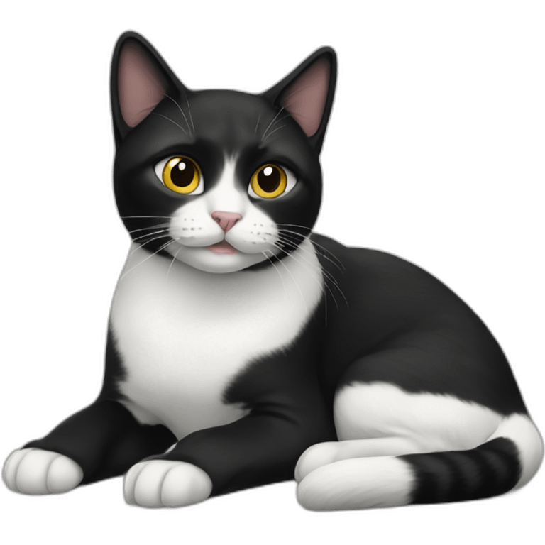 Black and white cat emoji