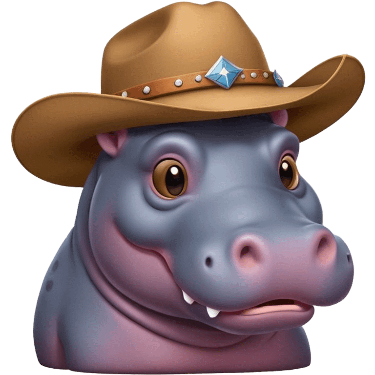 Hippo wearing cowboy hat emoji