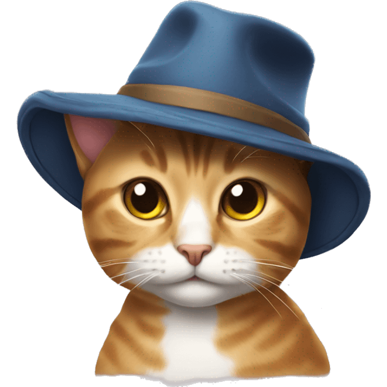 a cat wearing a hat emoji