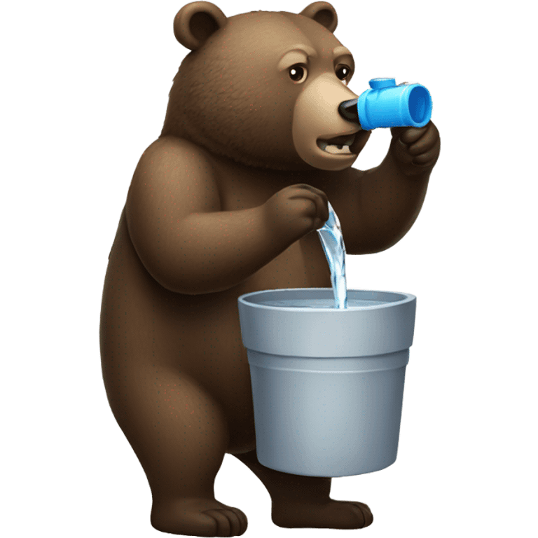 A bear drinking water emoji