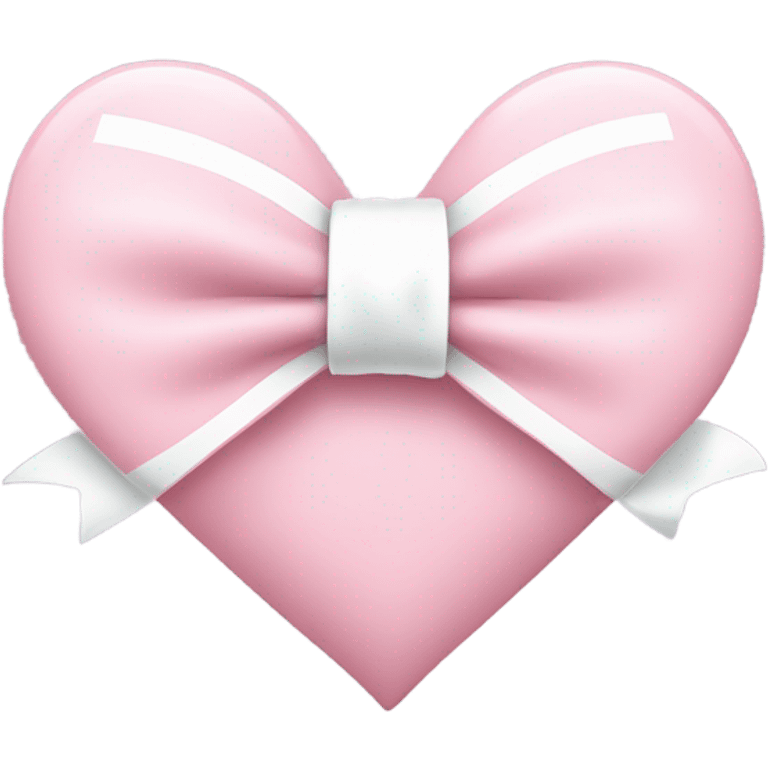 Pastel pink heart with white bow emoji