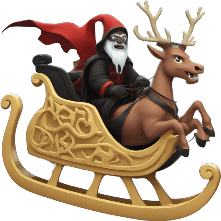 Satan’s scary sleigh flying to town  emoji