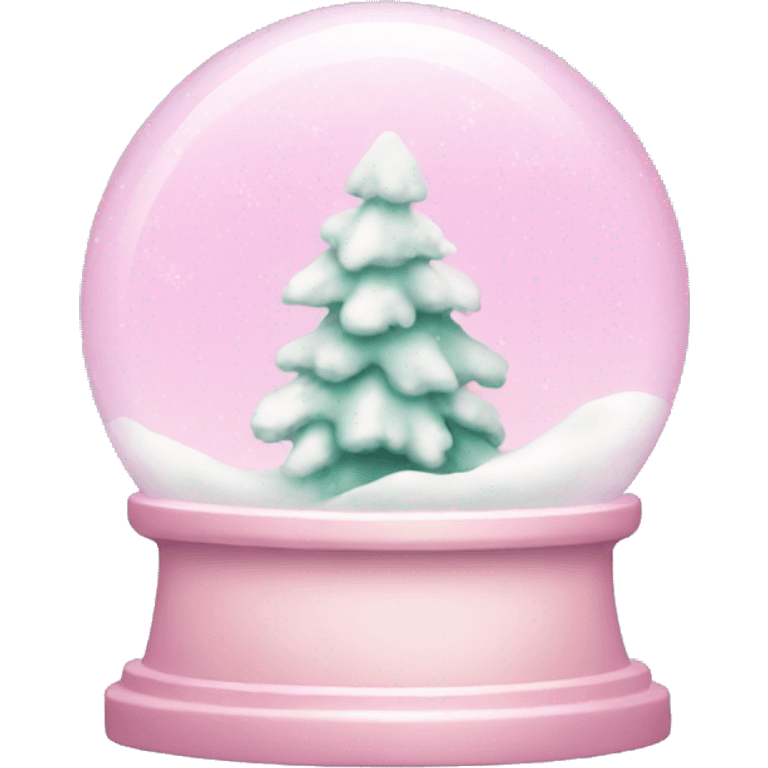 Pastel pink snow globe emoji