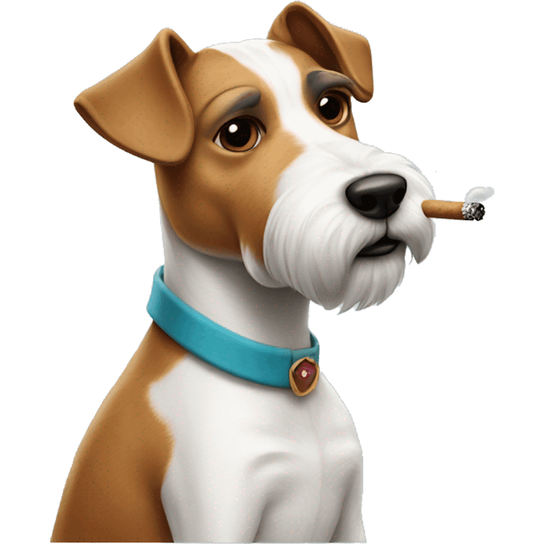 Russel terrier smoking emoji