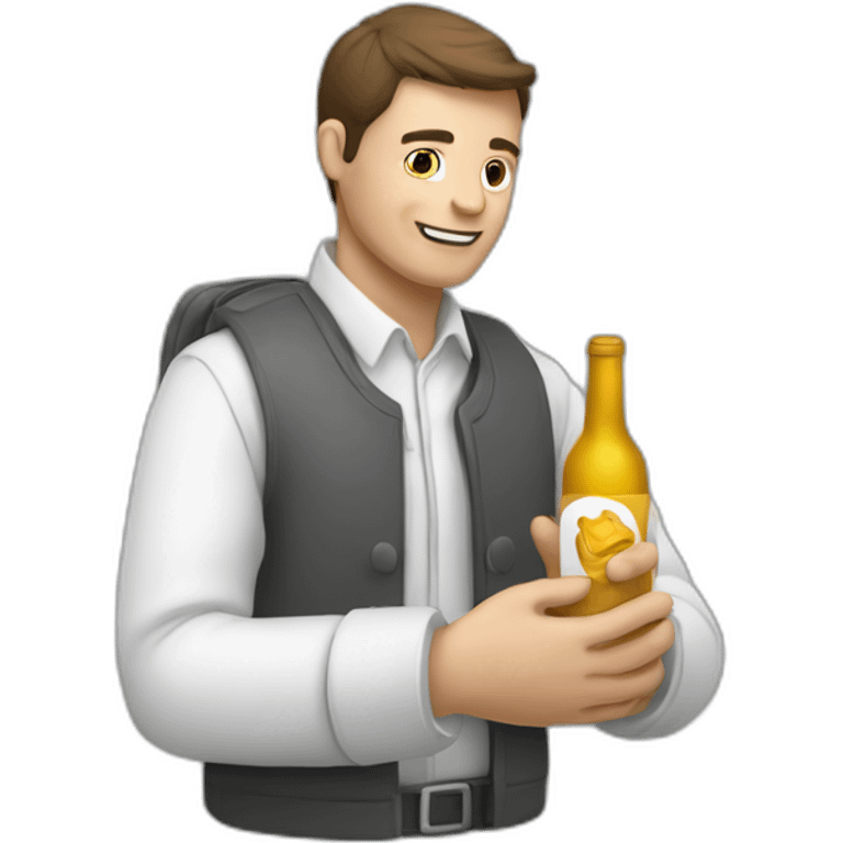 Un homme qui a une bouteille dans ses mains emoji