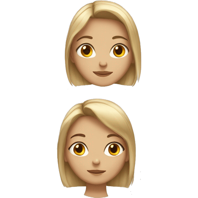 Brown hair girl with blonde hair girl  emoji