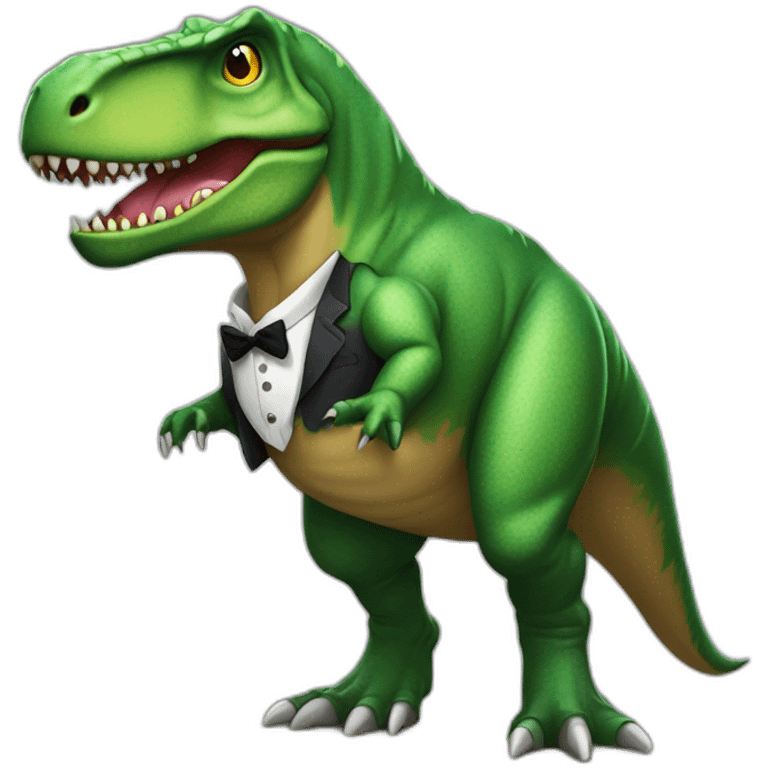 un t-rex avec un costume de gentleman emoji