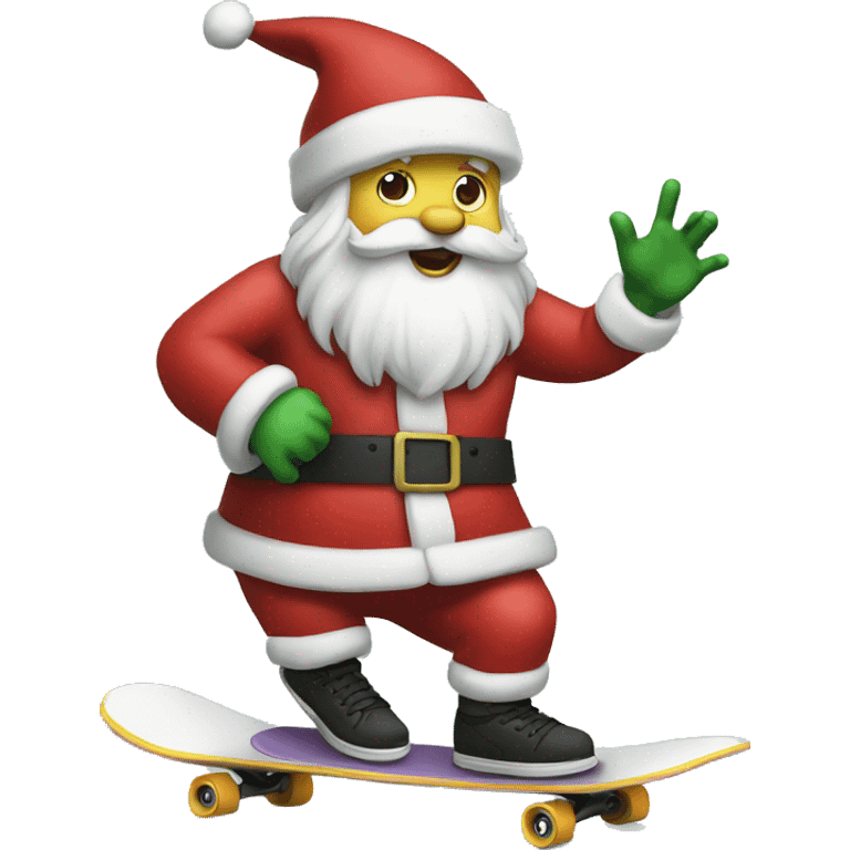 santa on a skateboard emoji