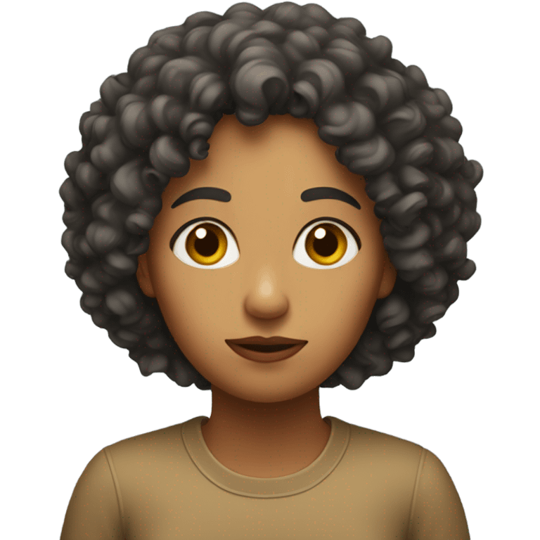 Skeptical curly haired woman emoji