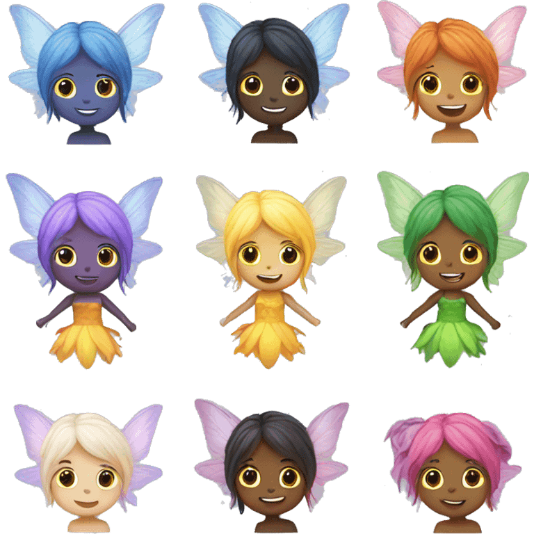 Fairies different colors  emoji