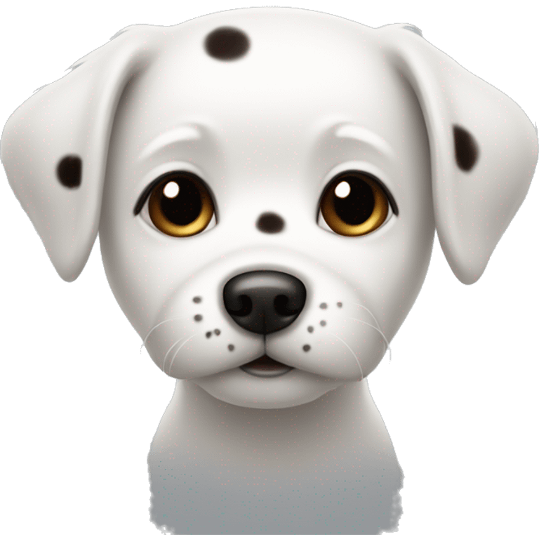 Small white dog whit black and brown spots  emoji