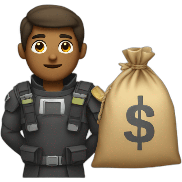 a hero hold A bag of money emoji