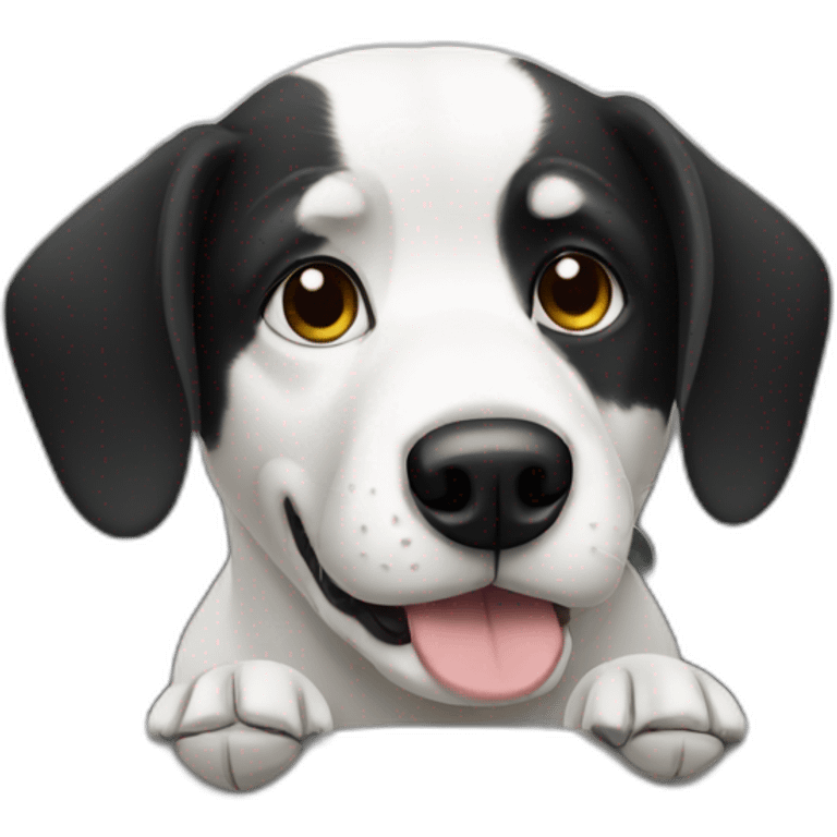 black white dog on sofa emoji