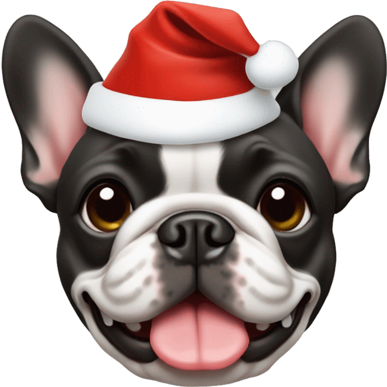 French bulldog Santa hat  emoji