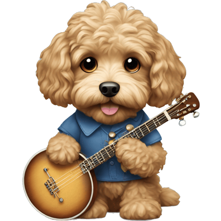 Cavapoo playing a banjo  emoji