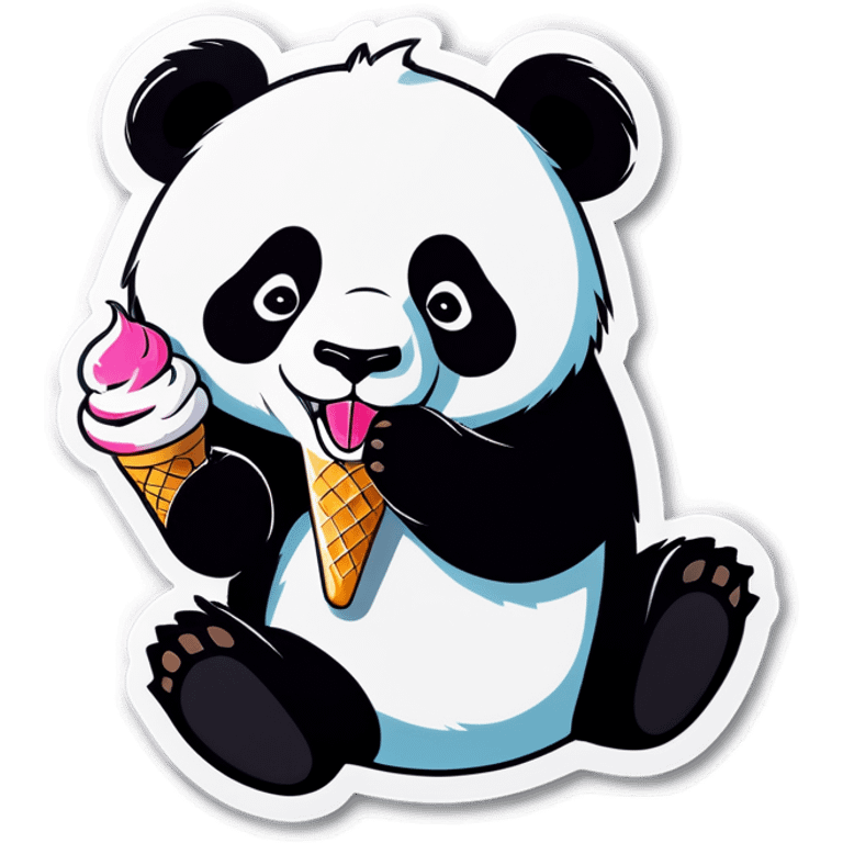 Panda eating ice cream emoji