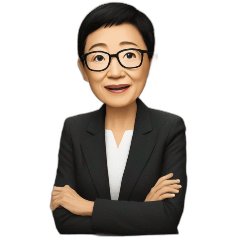 Maria Ressa answers questions in a press conference emoji