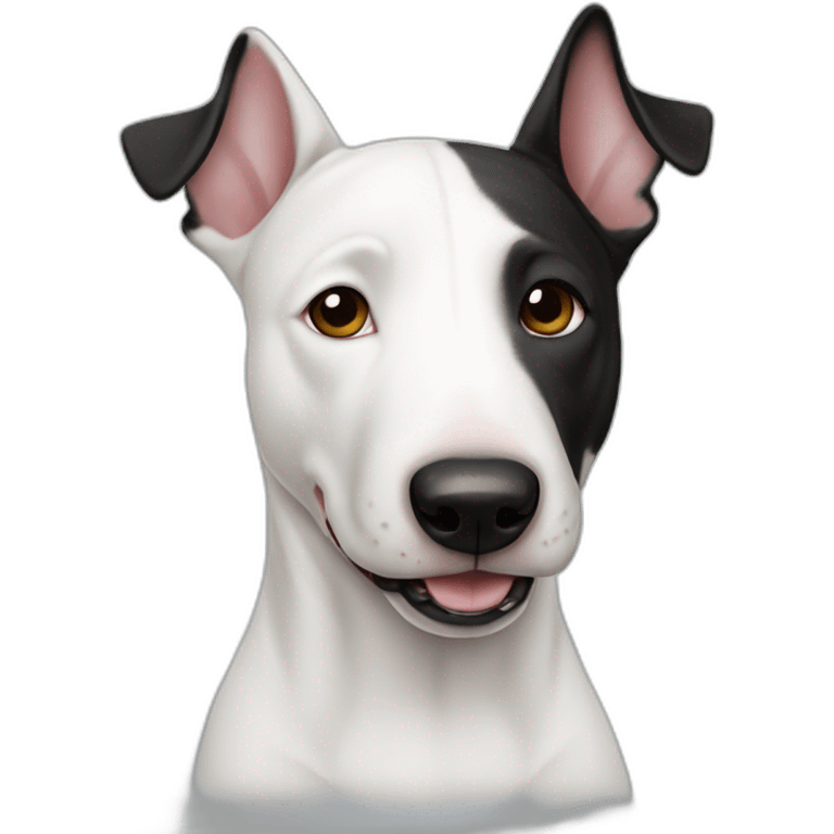 White bull terrier with black right ear emoji